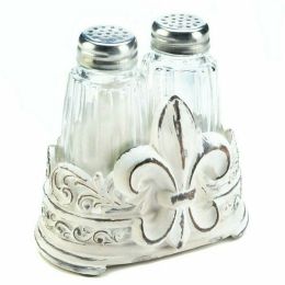 Accent Plus Fleur de Lis Salt and Pepper Shaker Set