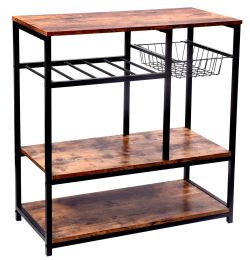 Kitchen Baker's Rack Rolling Storage Shelf Stand Organizer Workstation, 31.5Ã—15.75Ã—32.25 Inches