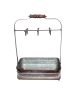 Rustic Style Galvanized Metal Crockery Holder with Six Cup Hooks; Gray