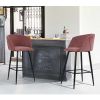 Modren Bar Stools Set of 2, 28'' Stools with Back for Kitchen, Metal Frame Velvet Upholstered, Kitchen Stools for Island, Rose