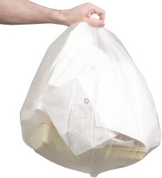 Pack of 25 Natural Polyethylene Trash Bags 33 x 39 Thickness 1.2 mil. 33 Gallon Plastic Garbage Can Liners 33x39. Puncture and Tear Resistant Trash Li