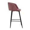 Modren Bar Stools Set of 2, 28'' Stools with Back for Kitchen, Metal Frame Velvet Upholstered, Kitchen Stools for Island, Rose