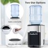 3 in 1 Water Dispenser with Ice Maker Countertop, Portable Water Cooler, Quick 6 Mins Ice-making, Hot & Cold Water and Ice, Top Loading or Bottleless,