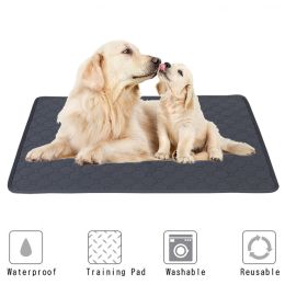 Washable Dog Pet Diaper Mat Waterproof Reusable Training Pad Urine Absorbent Environment Protect Diaper Mat Dog Car Seat Cover (Color: Gray, size: L 100x70cm)