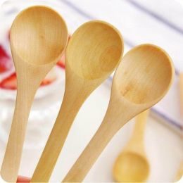 2pcs Wooden Soup Spoon Teaspoon Coffee Kitchen Cooking (size: 2pcs)