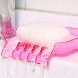 Kitchen Bathroom Sink Suction Cup Drain Soap Dish Drain Multi-function Storage Box Housework Tool (Color: Hot Pink)