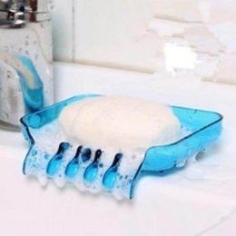 Kitchen Bathroom Sink Suction Cup Drain Soap Dish Drain Multi-function Storage Box Housework Tool (Color: Blue)