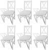 Dining Chairs 6 pcs White Pinewood