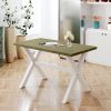 Farmhouse Rustic Wood Kitchen Dining Table with X-shape Legs