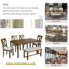 6-Piece Kitchen Dining Table Set Wooden Rectangular Dining Table, 4 Dining Chairs and Bench Family Furniture for 6 People