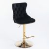 Furniture,Golden Swivel Velvet Barstools Adjusatble Seat Height from 25-33 Inch, Modern Upholstered Bar Stools with Backs Comfortable Tufted for Home