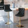 Furniture,Golden Swivel Velvet Barstools Adjusatble Seat Height from 25-33 Inch, Modern Upholstered Bar Stools with Backs Comfortable Tufted for Home