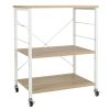 Kitchen Helper Oven Storage Cart 3-Tier Kitchen Baker's Rack With Hooks