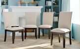 Farmhouse 5-Piece Wood Dining Table Set for 4;  Kitchen Furniture Set with 4 Upholstered Dining Chairs for Small Places;