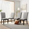 Farmhouse 5-Piece Wood Dining Table Set for 4;  Kitchen Furniture Set with 4 Upholstered Dining Chairs for Small Places;